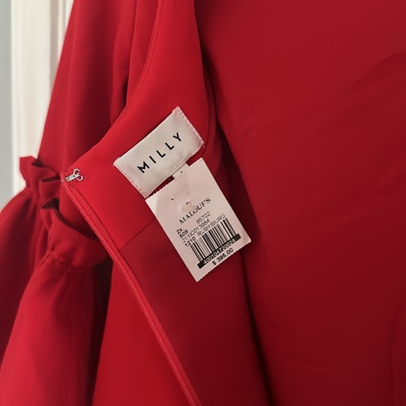 Milly Red Ruffled Arm Dress - Picture 6 of 8